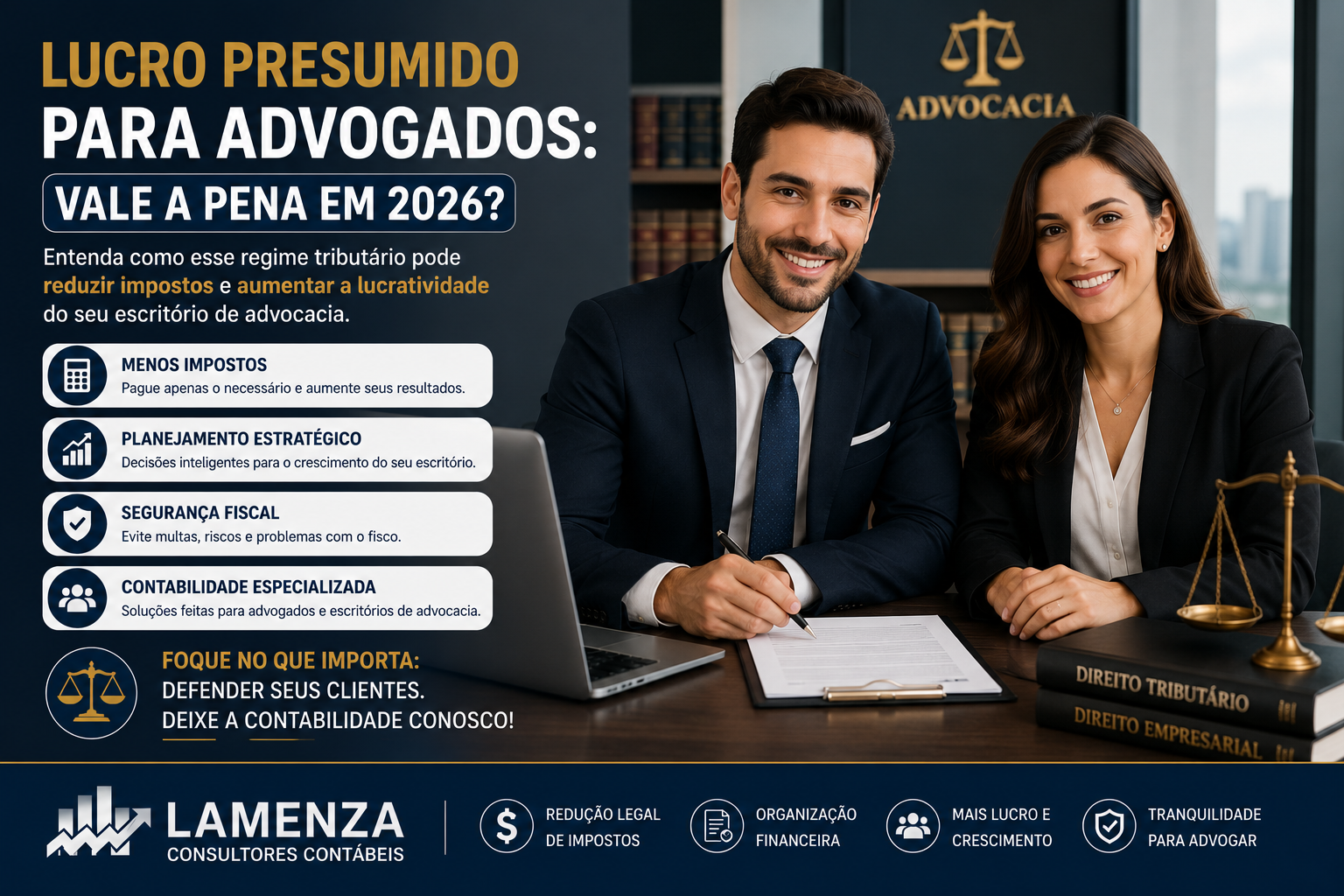 Lucro Presumido Advogados 2026 - Lamenza Consultores Contábeis e Auditores LTDA