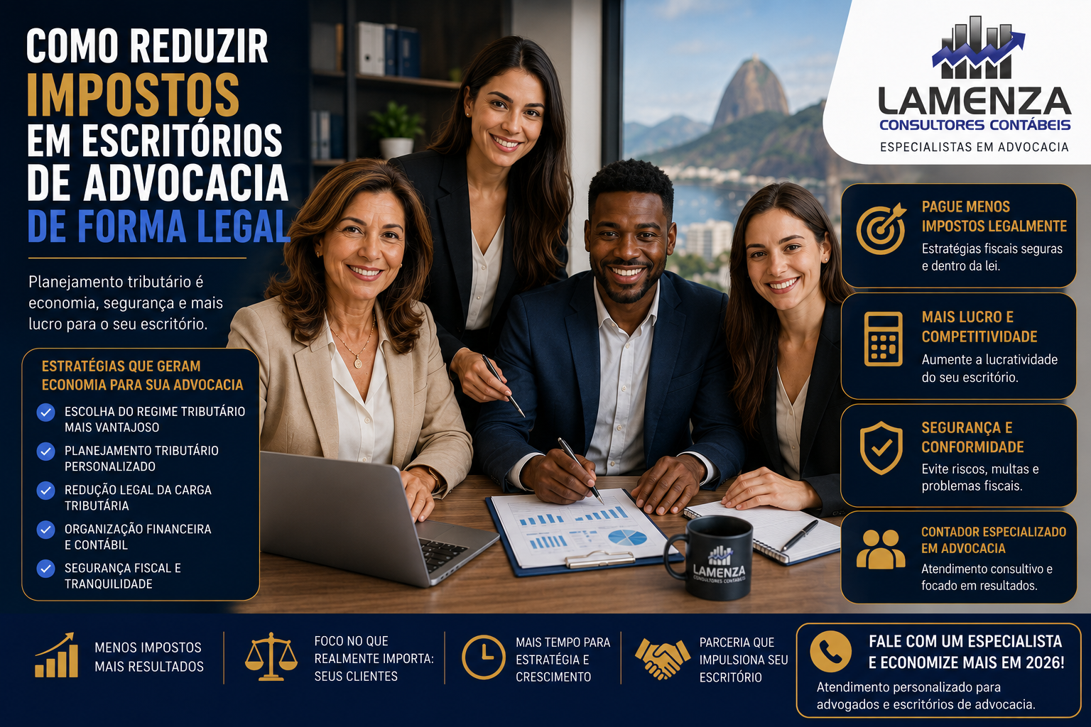 Reduzir Impostos Escritorio Advocacia 2026 - Lamenza Consultores Contábeis e Auditores LTDA